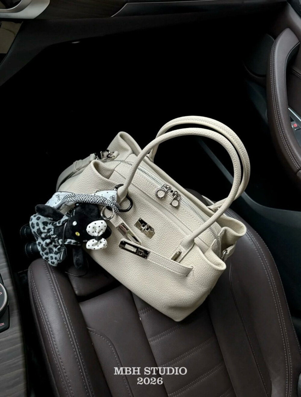 MBH 2026 Early Spring Top Layer Cowhide Litchi Grain Garden Handbag Small Niche Design - Image 2