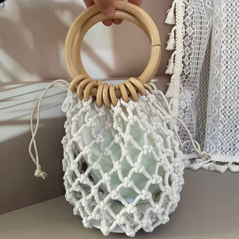 Straw Woven Bucket Shoulder Bag 2026 Spring Women's Casual Beach Tote - Image 2