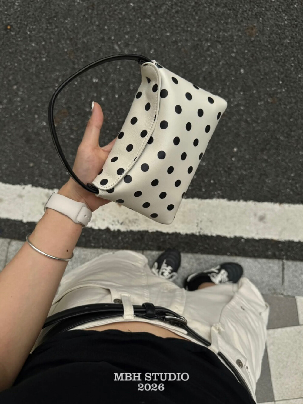 MBH Polka Dot Mahjong Bag 2026 Summer New French Chain Crossbody Handbag with Chain